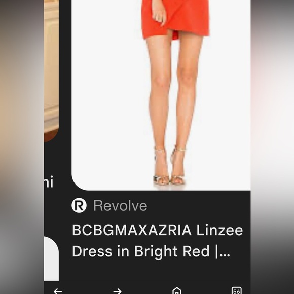 BCBGMAXAZRIA Revolve Linzee Red Orange Strappy Dress With Netting - Picture 2 of 10